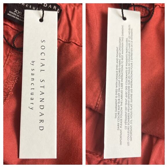 Sanctuary New Ankle Pants Paperbag Waist Drape Fit Tencel Rust Women’s Size XXL - Picture 10 of 12